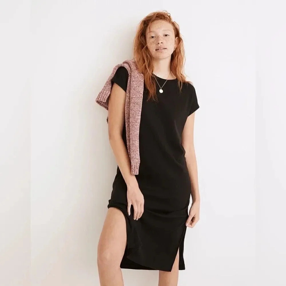 Madewell Ribbed Shoulder Tee Dress